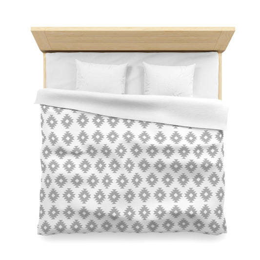 Seamless Gray White Aztec Pattern Duvet Cover