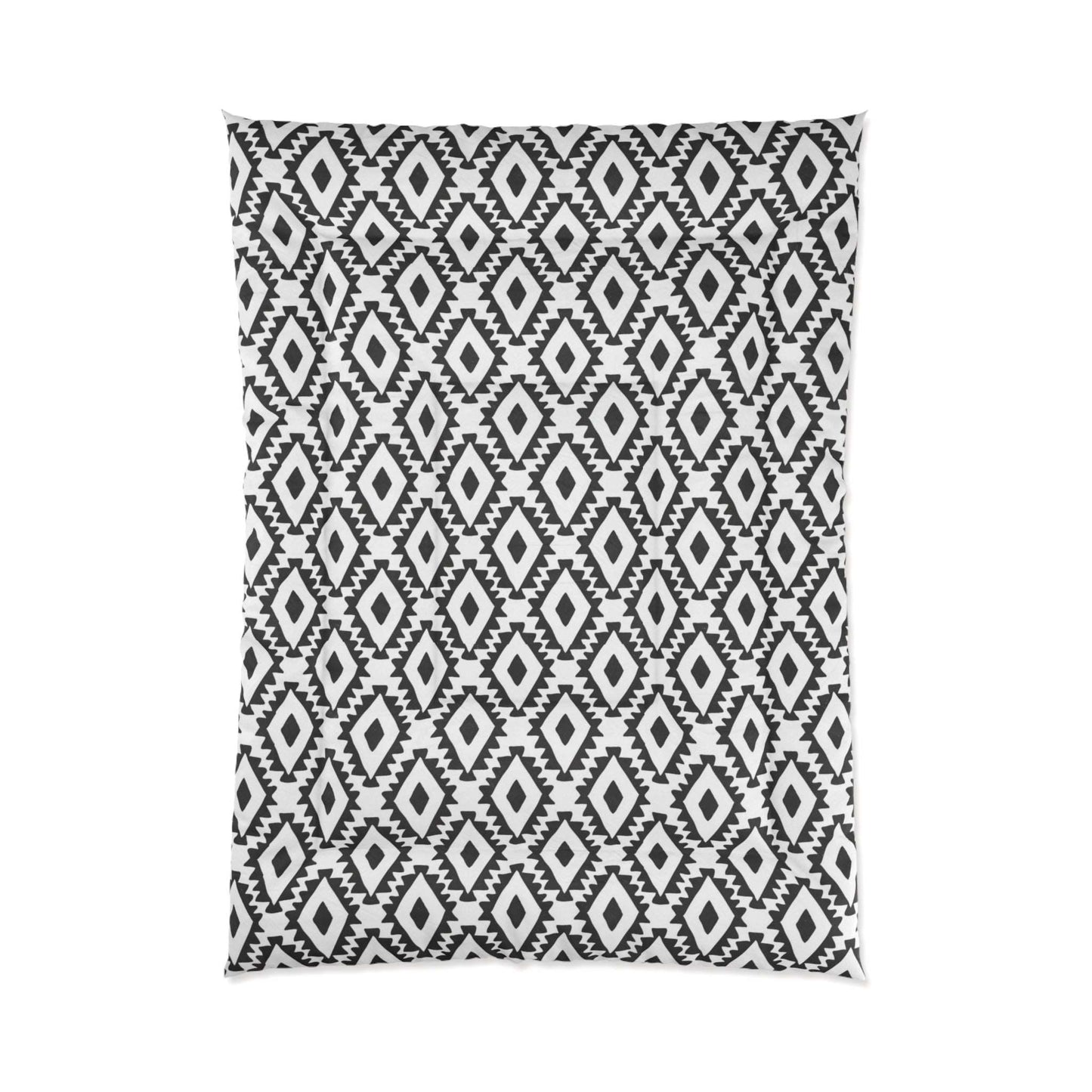 Aztec Geometrics B&W Microfiber Polyester Comforter Set - Stylish Modern Bedroom Furniture