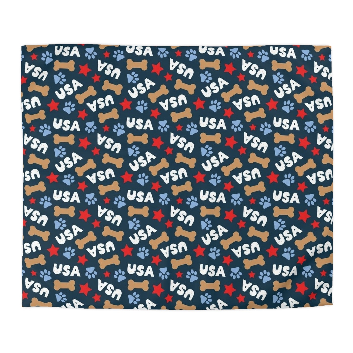 USA Star-Spangled Dog Duvet Cover - Patriotic Pet  Design Bedding