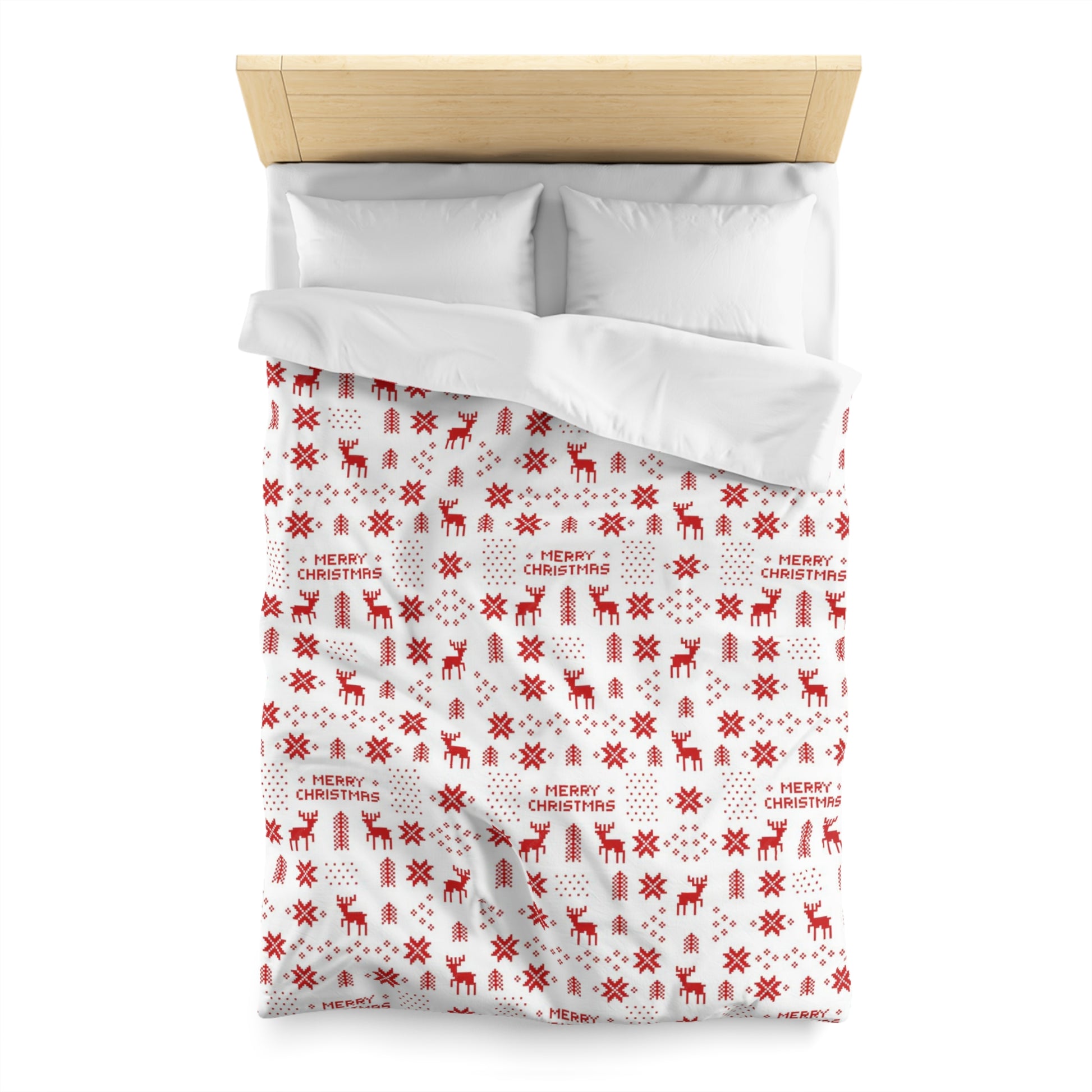 Retro Red Christmas Pattern Duvet Cover