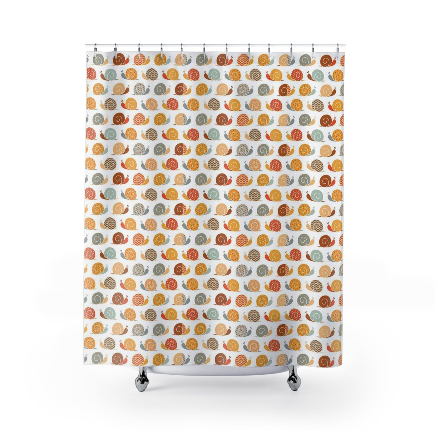 Snail Rail Train Track Shower Curtain - Colorful Bathroom Accessories