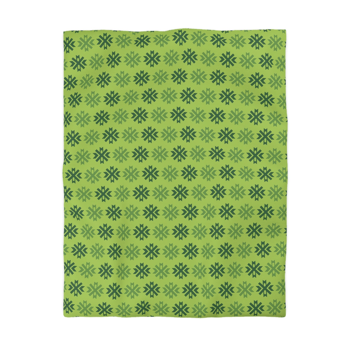 Geometric Pattern Seamless Variable Design, 100% Microfiber Duvet Cover, Green