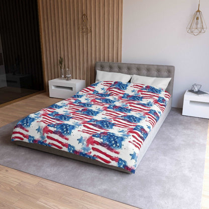 American Flag Red White Blue Stars Stripes 4th of July Duvet Cover