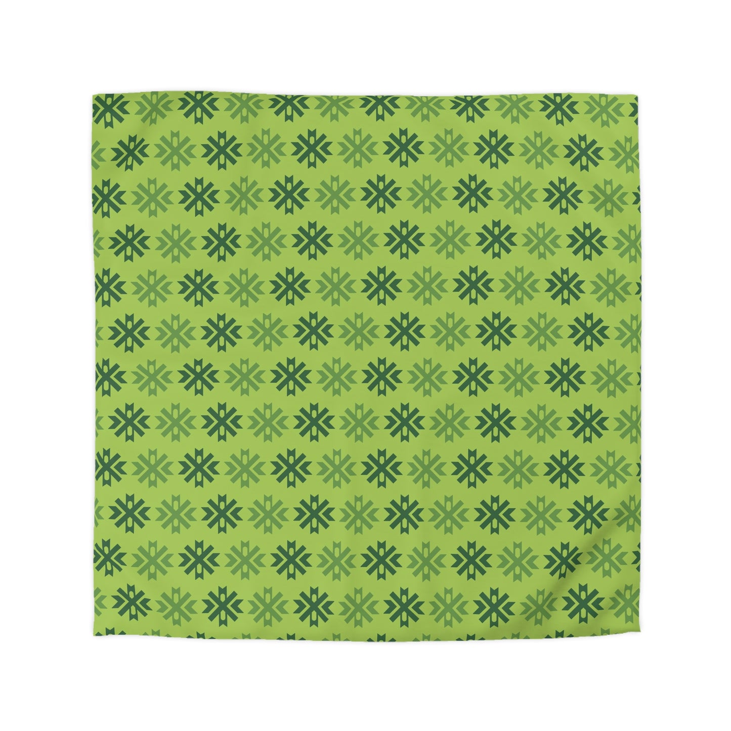 Geometric Pattern Seamless Variable Design, 100% Microfiber Duvet Cover, Green