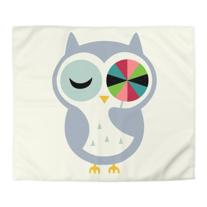 Sweet Holiday Owl Wishes Duvet Cover – Cozy Christmas Bedding with Whimsical Owl Design for Festive Bedroom Decor