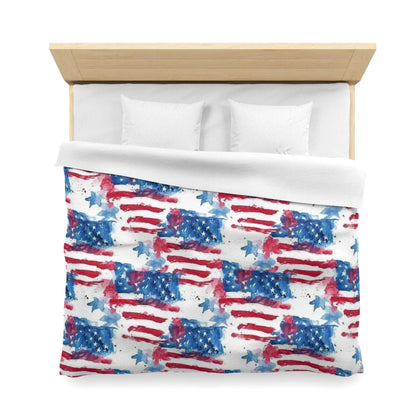 American Flag Red White Blue Stars Stripes 4th of July Duvet Cover