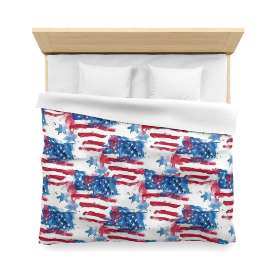 American Flag Red White Blue Stars Stripes 4th of July Duvet Cover