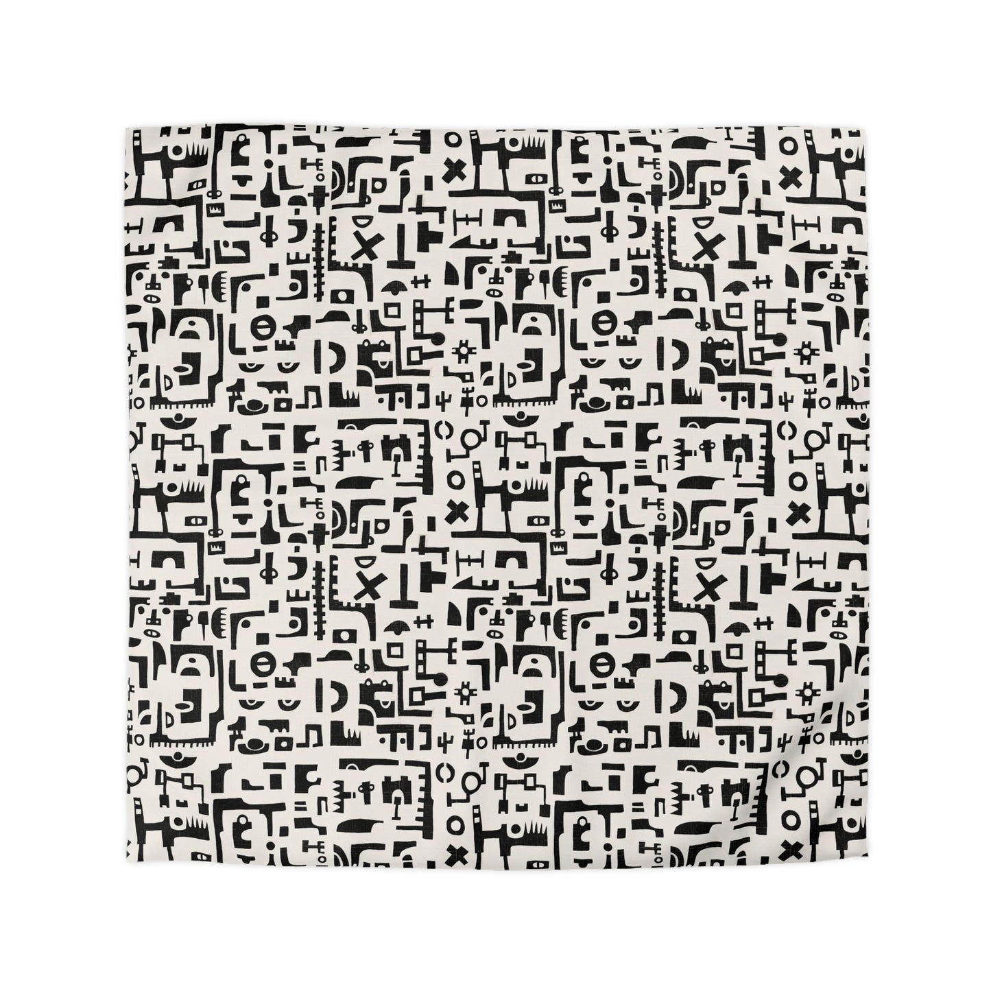 Tribal African Ethnic Shapes Microfiber Duvet Cover - Contemporary African Inspired Home Decor Bedding