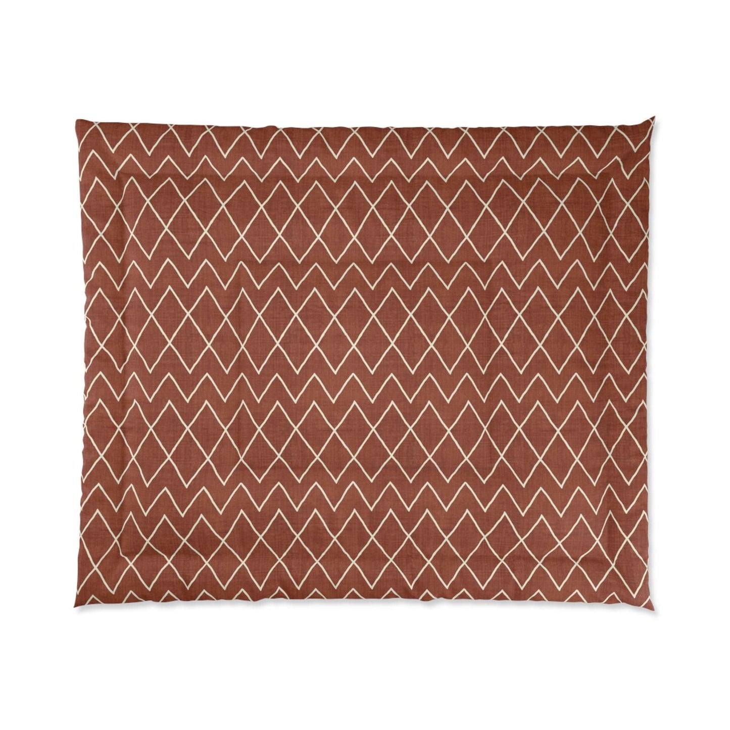 Avoca in Terracotta Rust Microfiber Polyester Comforter Set - Stylish Modern Bedroom Furniture