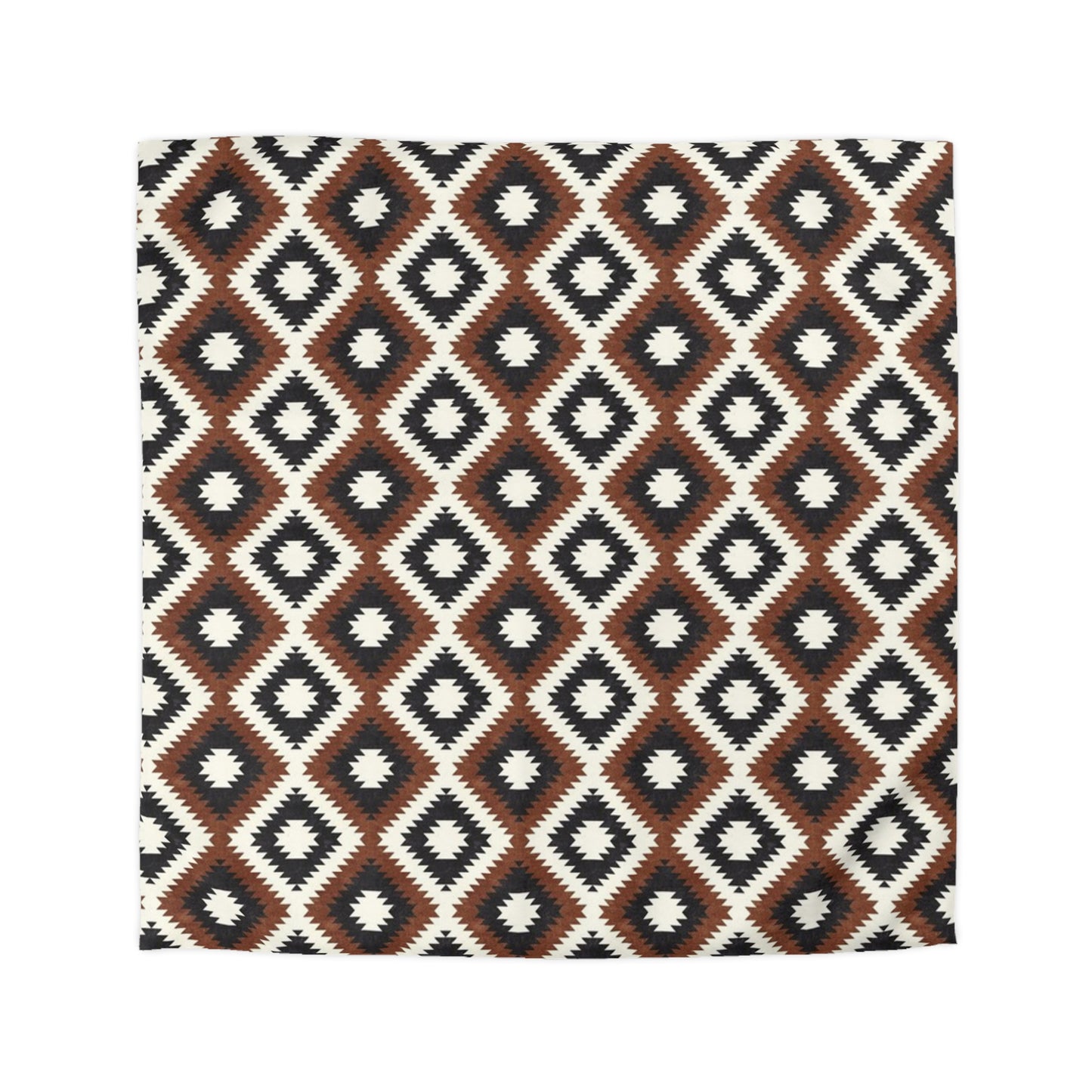 Microfiber Duvet Cover - Aztec Neutrals Inkwell and Brandywine