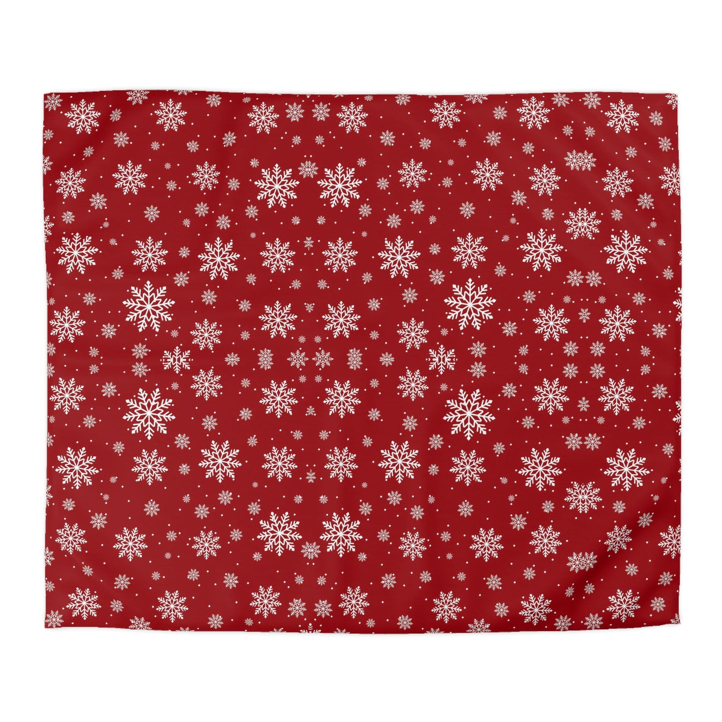 Duvet Cover - Traditional Christmas Background with Snowflakes