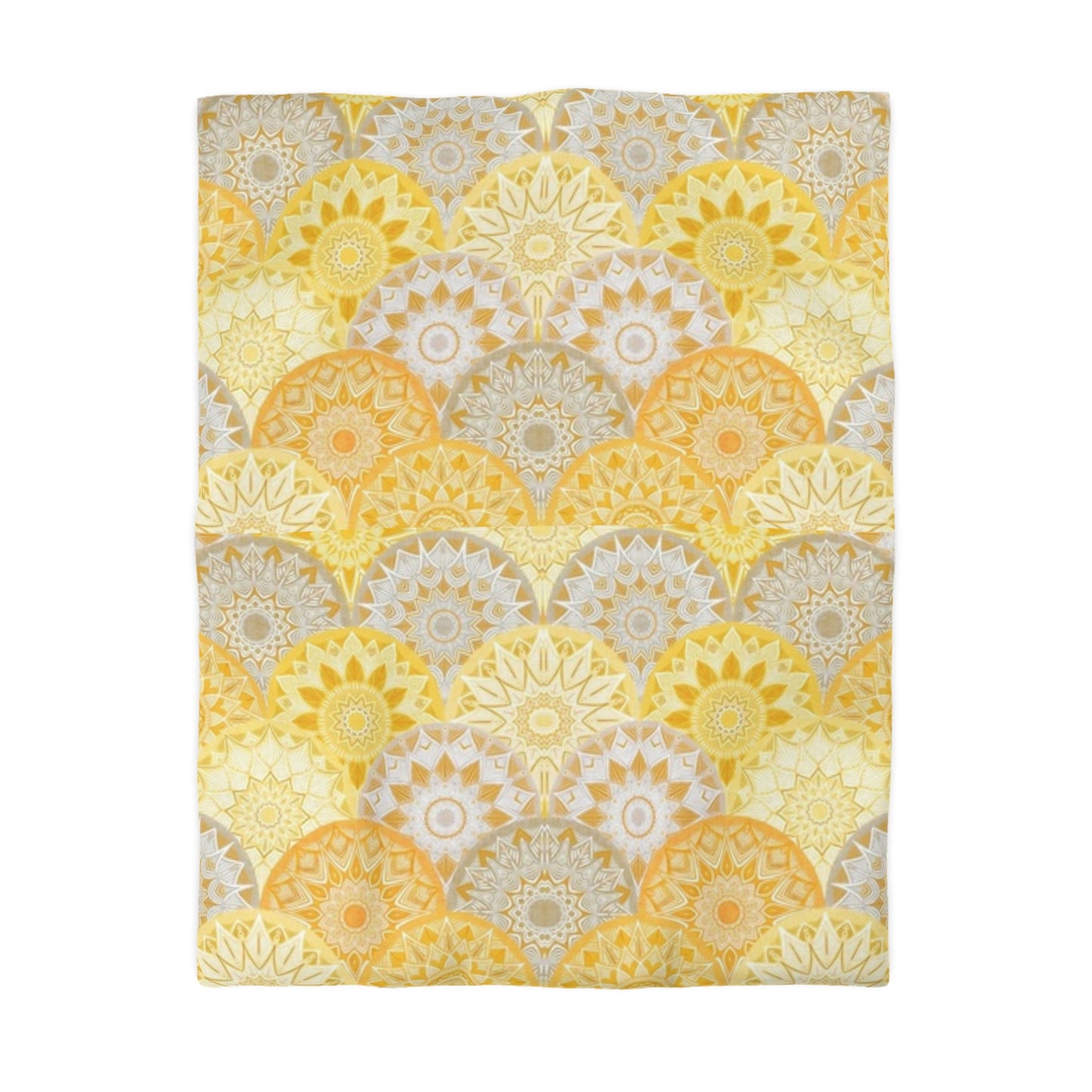 Winter Golden Yellow Mandala Duvet Cover - Bright and Cheerful Bohemian Bedding