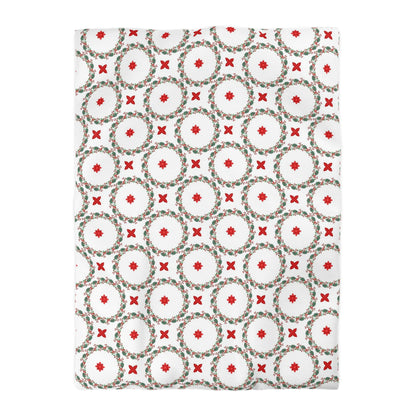 Christmas Winter Flowers Duvet Cover