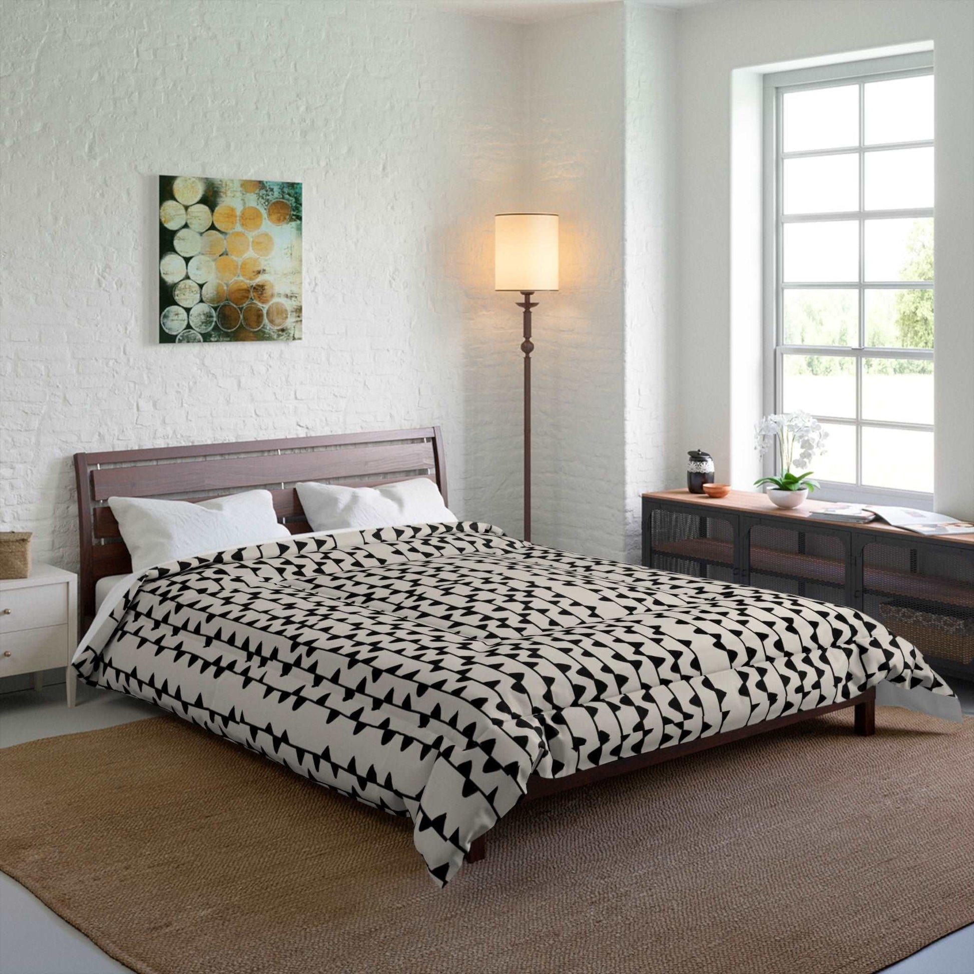 Aztec Print Microfiber Polyester Comforter - Southwestern Inspired Global Chic Bedroom Furniture