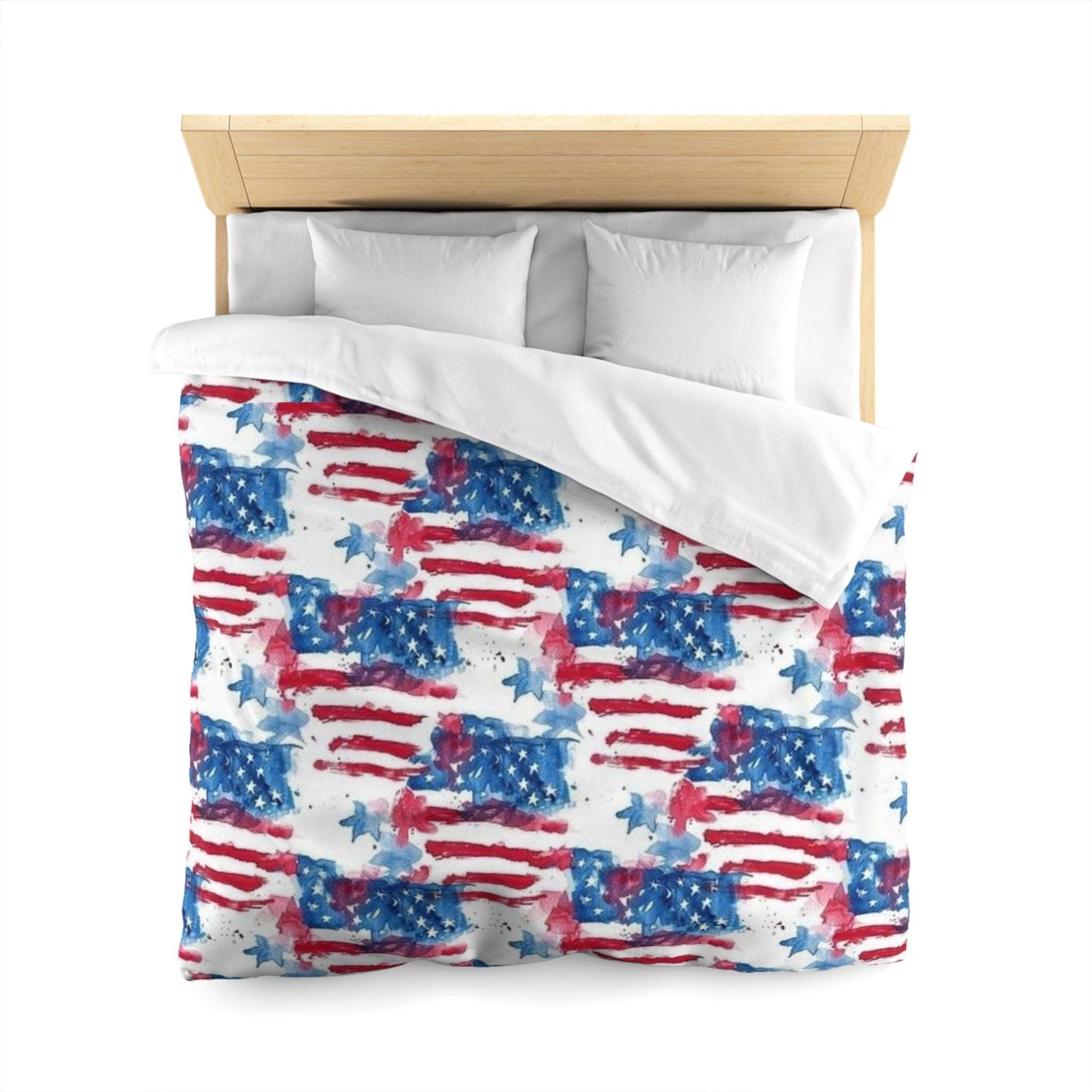 American Flag Red White Blue Stars Stripes 4th of July Duvet Cover