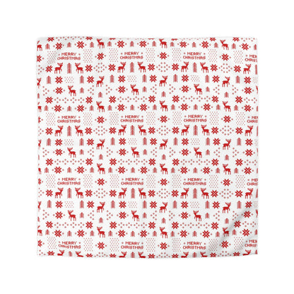 Retro Red Christmas Pattern Duvet Cover