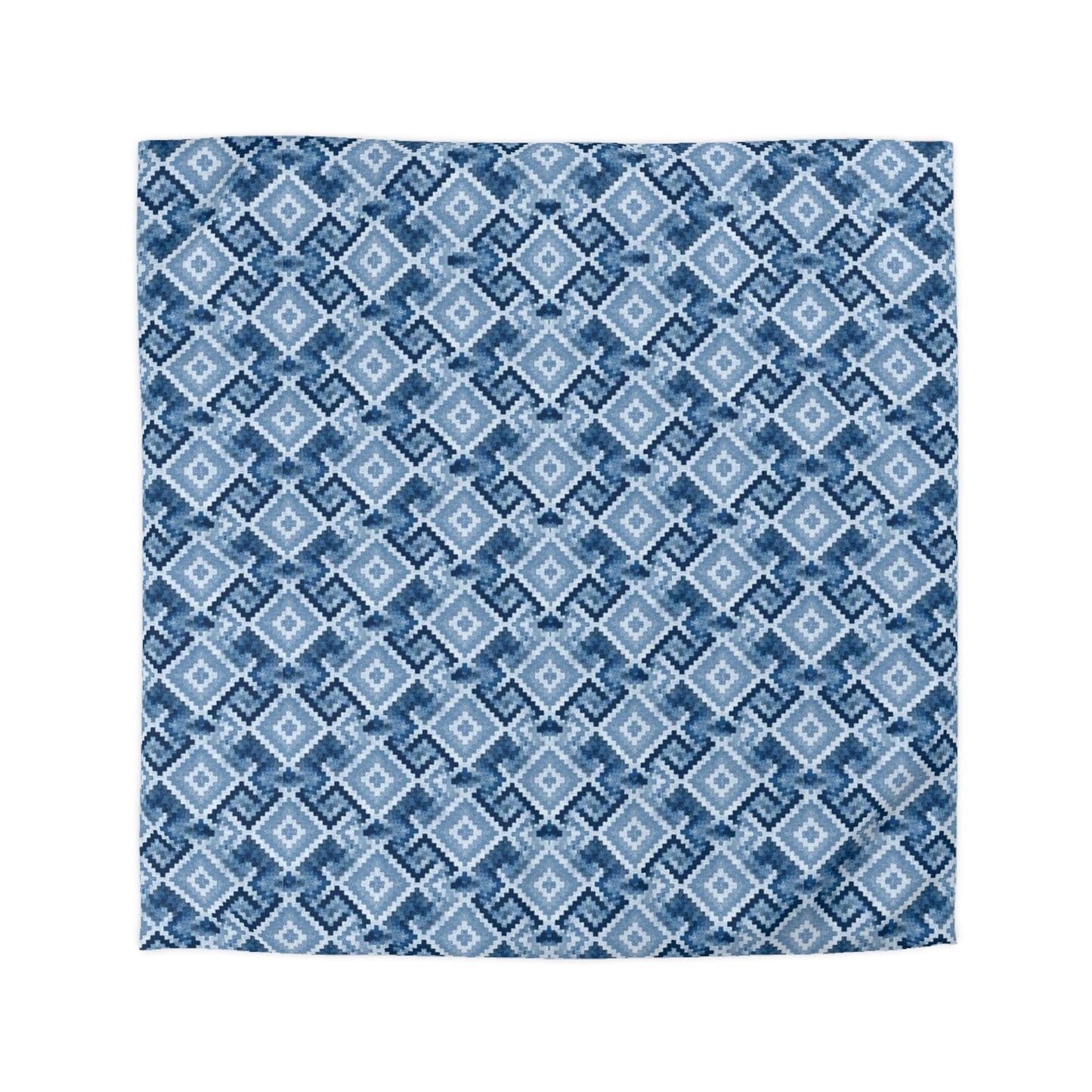 Kilim Inspired Blue Microfiber Duvet Cover