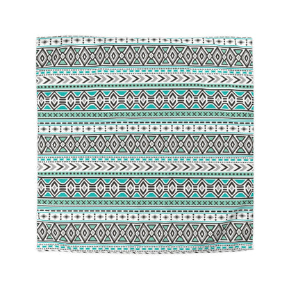 Tribal Aztec Mint Green Duvet Cover - Soft and Vibrant Mint Green Bedding