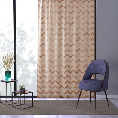 Zigzag Pattern Window Curtain - Trendy Geometric Home Accessories