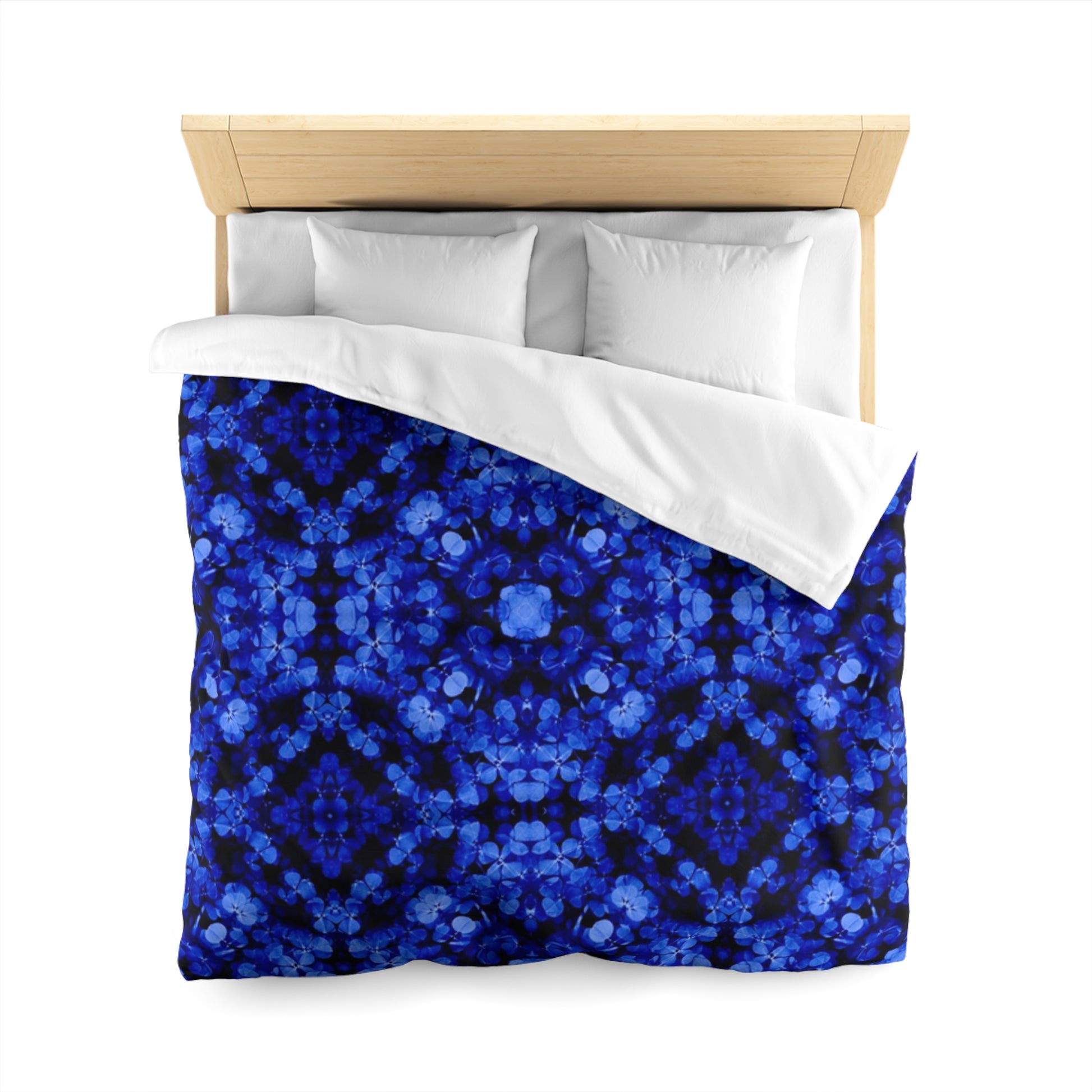 Irish Celtic Clover Knot Duvet Cover - Sapphire Blue, Traditional Design