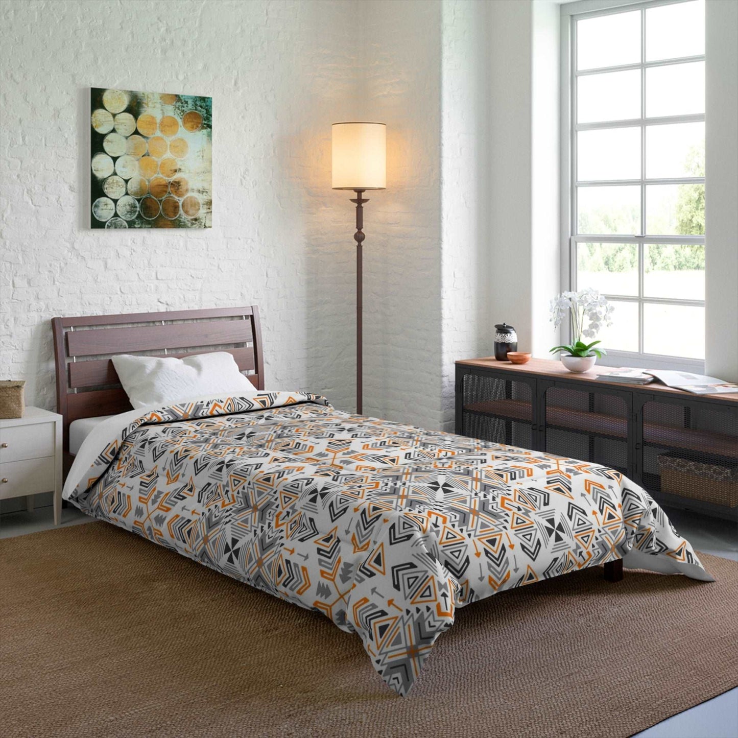 Aztec Geometrical Pattern Microfiber Polyester Comforter Set - Stylish Modern Southwestern Home Decor Bedding