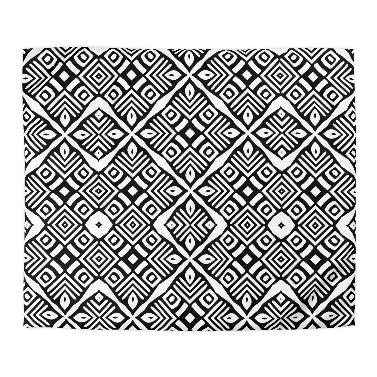 Tribal Mud Cloth Black and White Organic Shapes