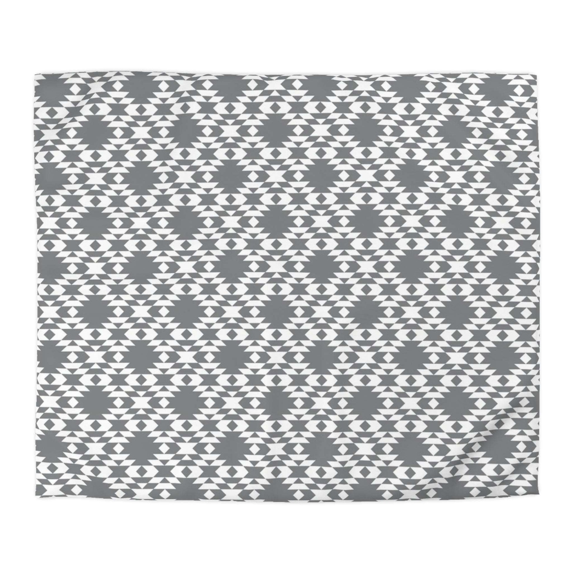 Aztec Kilim Gray Microfiber Duvet Cover