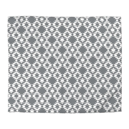 Aztec Kilim Gray Microfiber Duvet Cover