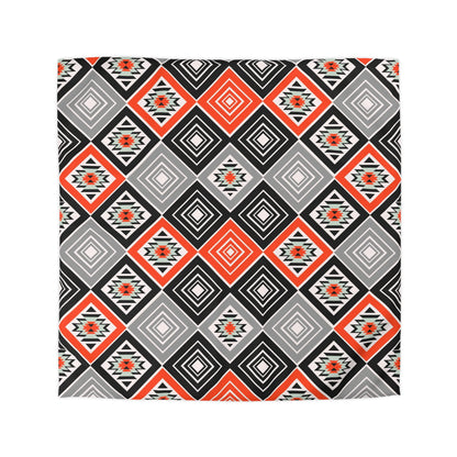 Tribal Aztec Diamond Geometry Duvet Cover - Cultural Heritage Inspired Bedding