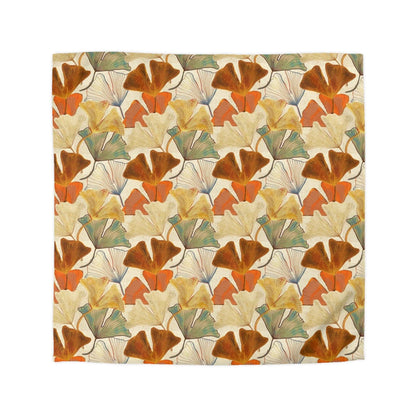 Autumn Ginkgo Leaves Duvet Cover - Fall Colors Watercolor Design, Cozy Seasonal Bedding