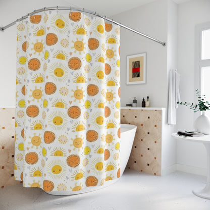 Sunshine Smiley Shower Curtain - Adorable Cute Bathroom Accessories