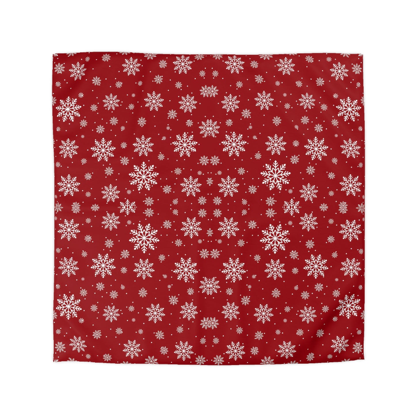 Duvet Cover - Traditional Christmas Background with Snowflakes