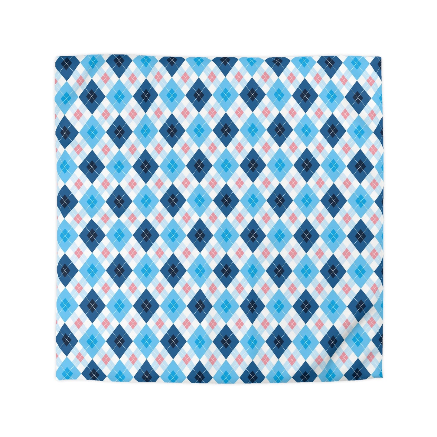 Winter Argyle Pattern Flat Sweater Knit Duvet Cover