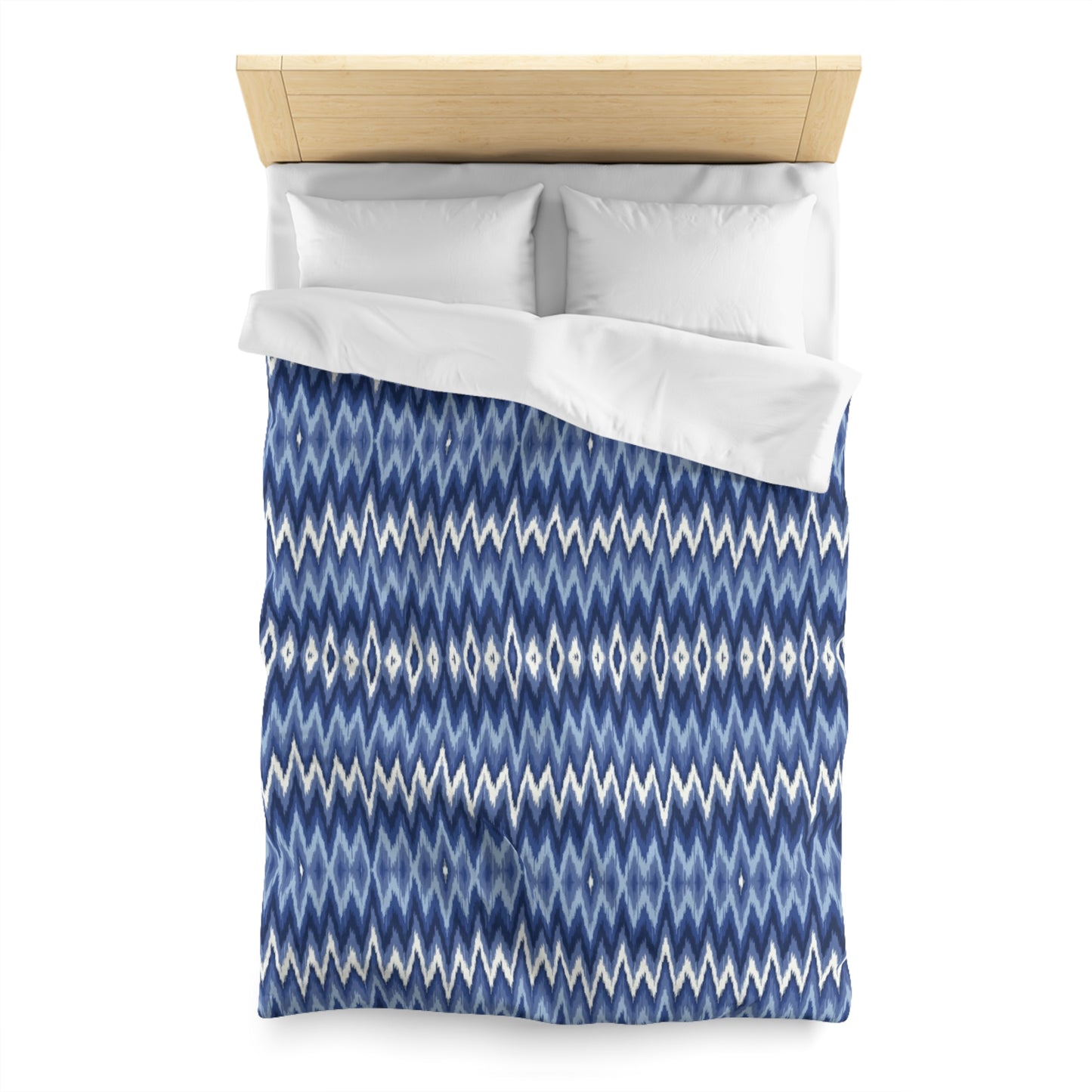 Ikat Chevron Flame Stitch Ethnic Abstract Microfiber Duvet Cover