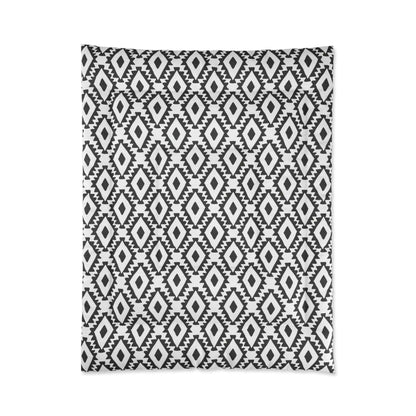 Aztec Geometrics B&W Microfiber Polyester Comforter Set - Stylish Modern Bedroom Furniture