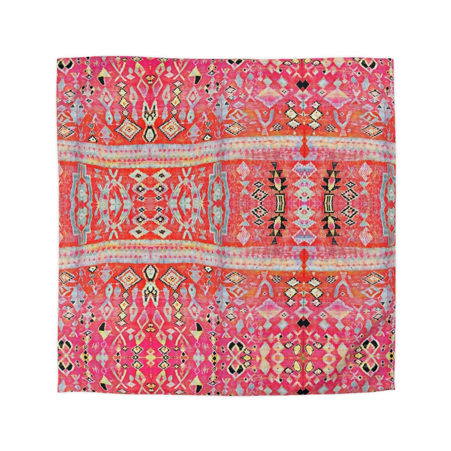 Marrakech-Style Tropical Moroccan Sunrise Duvet Cover Set - Colorful Boho Chic Bedroom