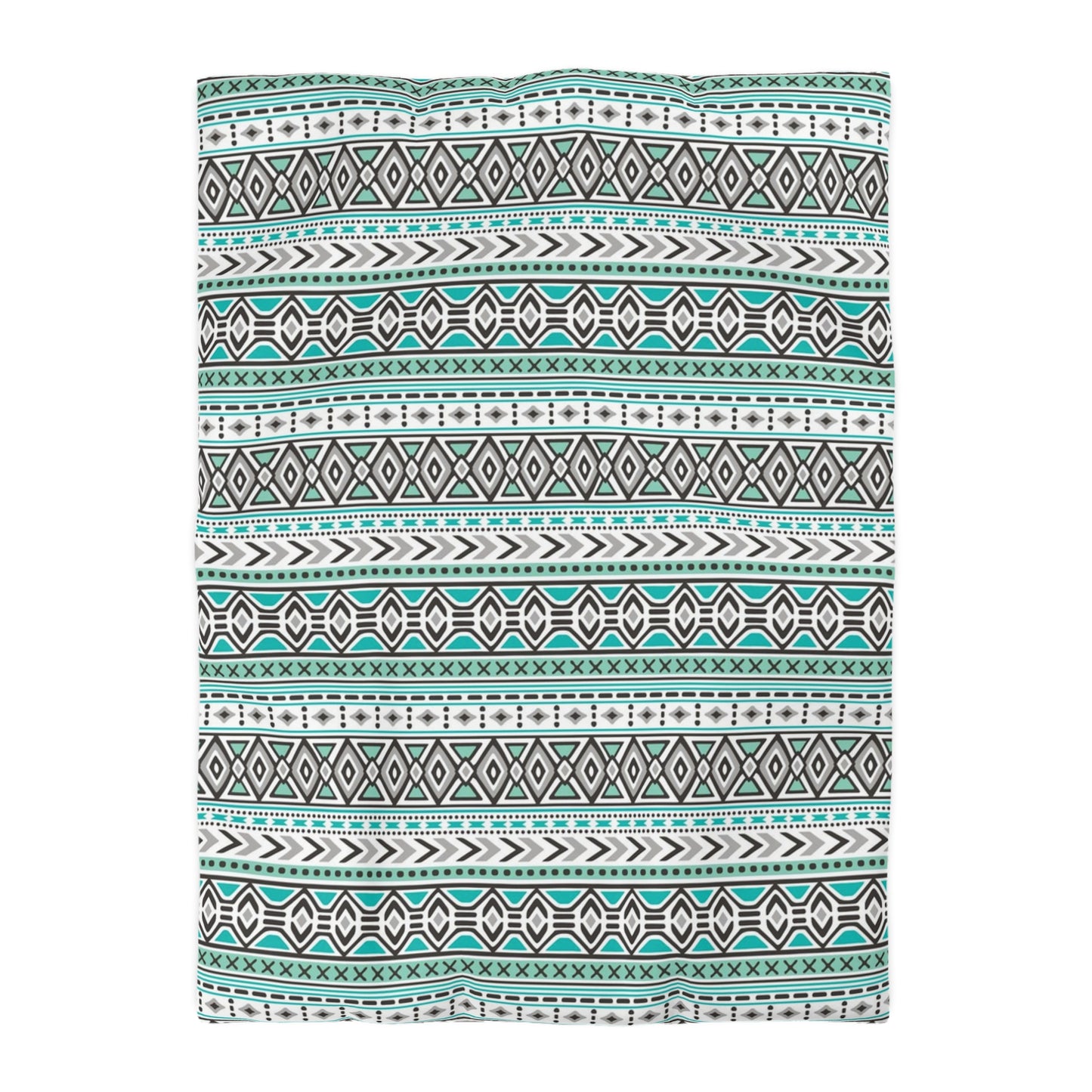 Tribal Aztec Mint Green Duvet Cover - Soft and Vibrant Mint Green Bedding