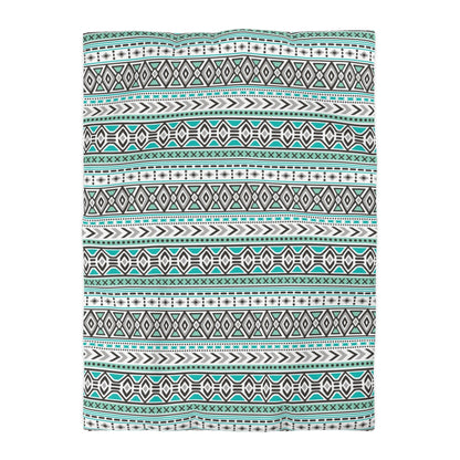 Tribal Aztec Mint Green Duvet Cover - Soft and Vibrant Mint Green Bedding