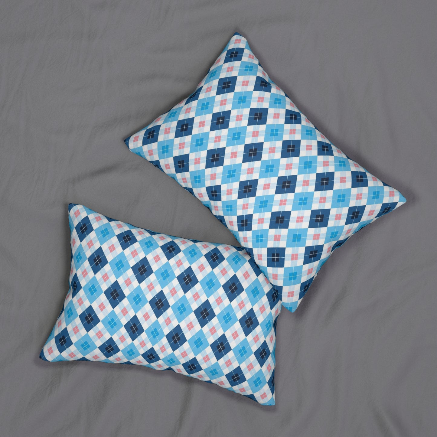 Preppy Argyle Pattern Lumbar Pillow - Sweater Knit-Inspired Home Furnishings