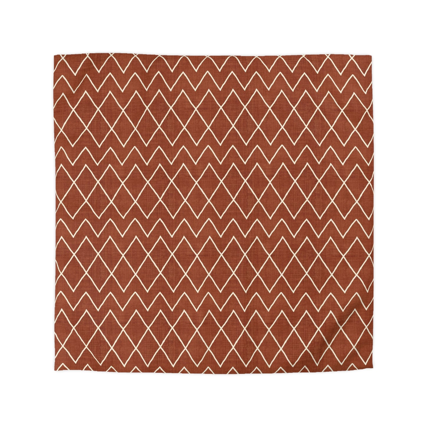 Terracotta Rust Avoca Microfiber Duvet Cover Set - Stylish Southwestern Inspired Rustic Bedding Collection