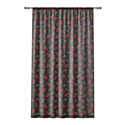 Vintage Ditsy Floral Window Curtain - Delicate Floral Room Decor