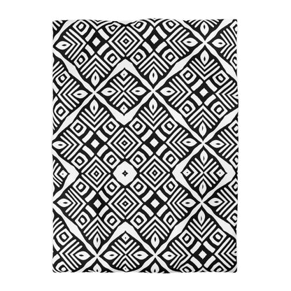 Tribal Mud Cloth Black and White Organic Shapes