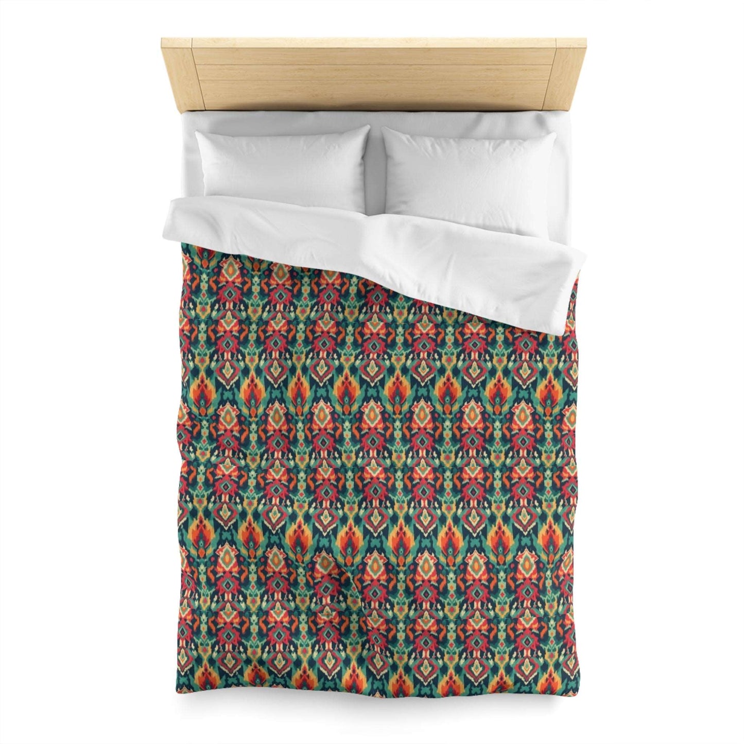 Bright Ikat Motif Duvet Cover - Exotic Bohemian Home Decor