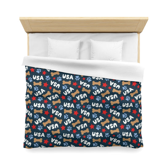 USA Star-Spangled Dog Duvet Cover - Patriotic Pet  Design Bedding