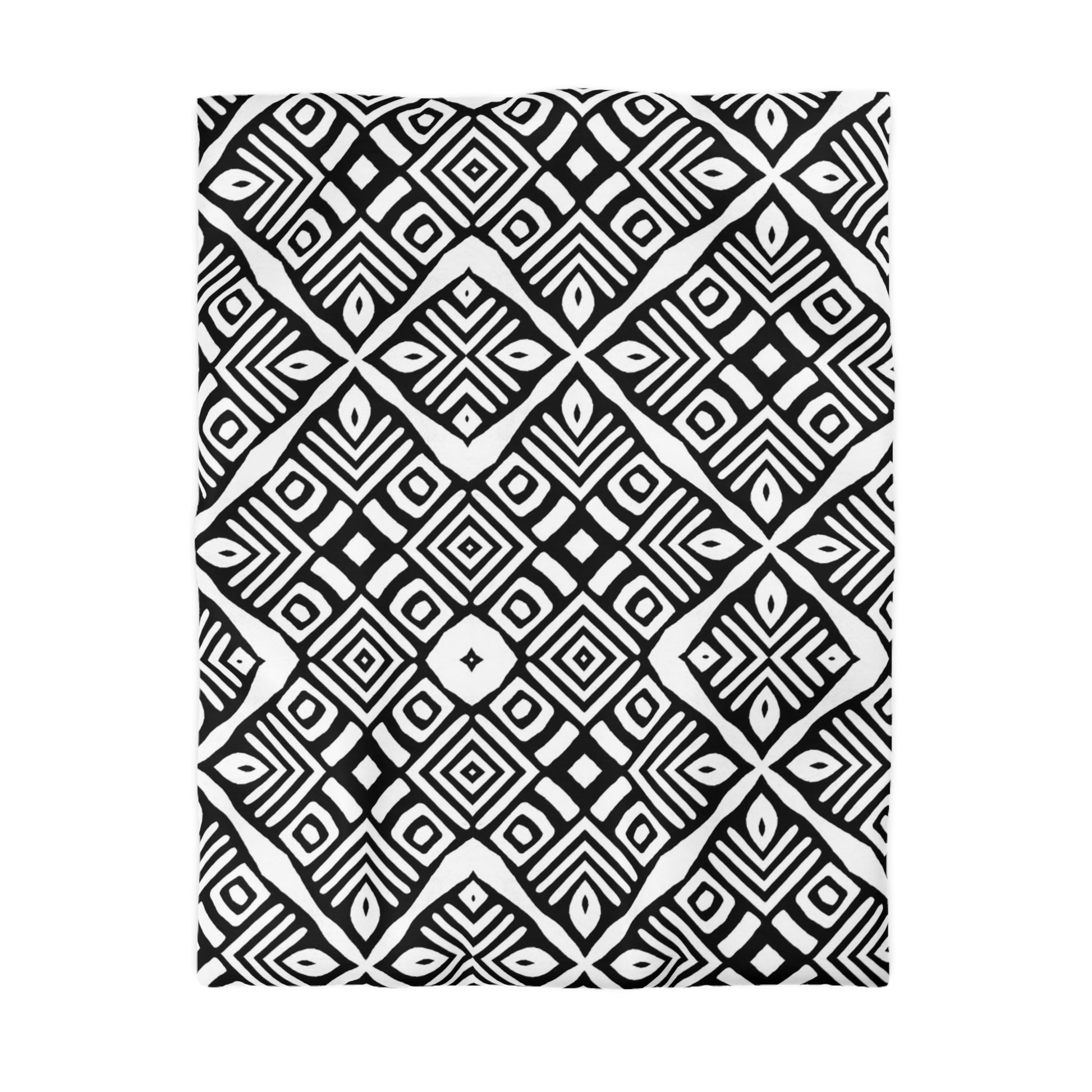 Tribal Mud Cloth Black and White Organic Shapes