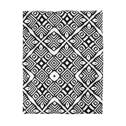 Tribal Mud Cloth Black and White Organic Shapes