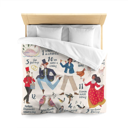 The Christmas Celebration with Songs and Dance Duvet Cover – Festive Holiday Bedding for a Joyful Seasonal Vibe