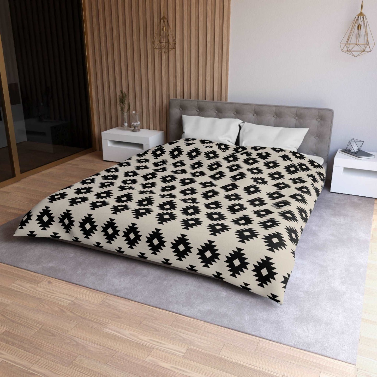 Aztec Southwest Black and Beige Duvet Cover