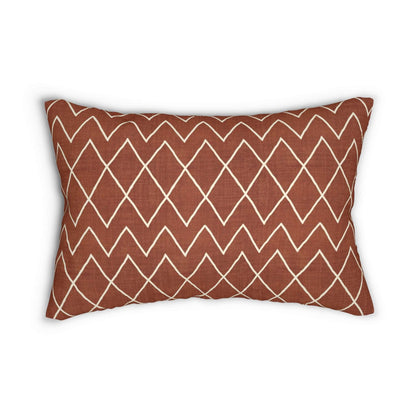 Avoca Pattern in Rust Spun Polyester Lumbar Pillow 