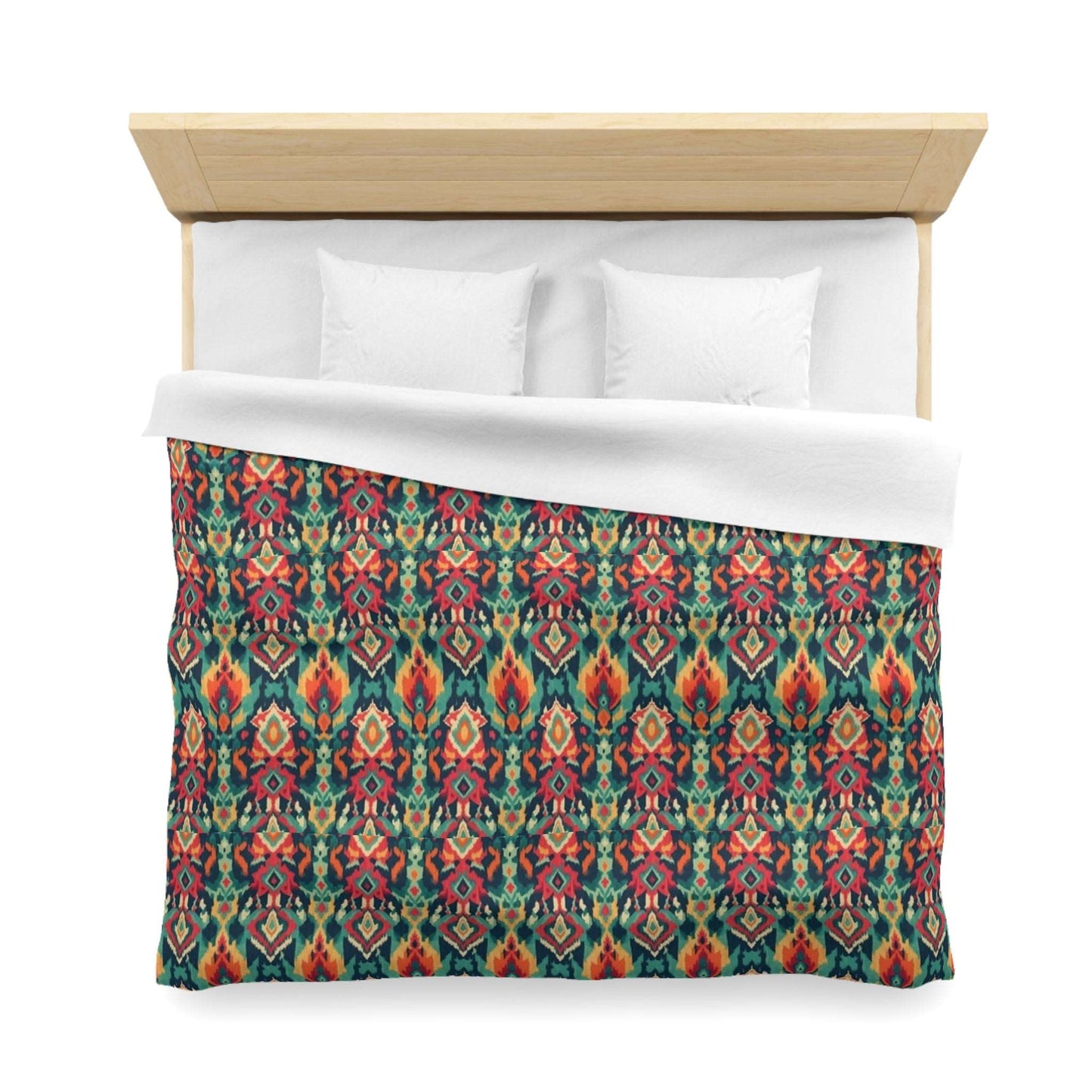 Bright Ikat Motif Duvet Cover - Exotic Bohemian Home Decor